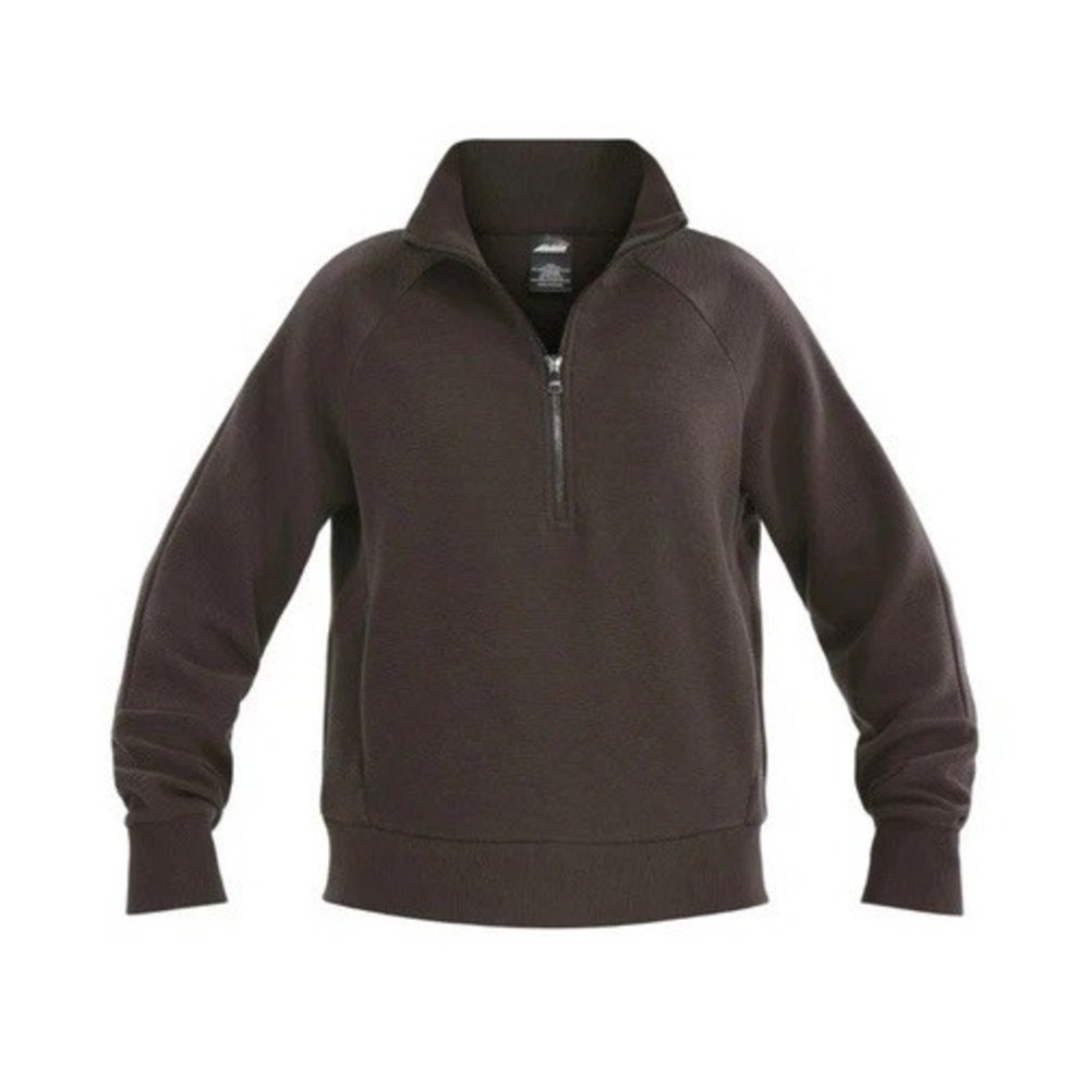 NWT Avia Women's Ottoman 1/2 Zip Sweatshirt, Size 3XL (22) DARK BROWN